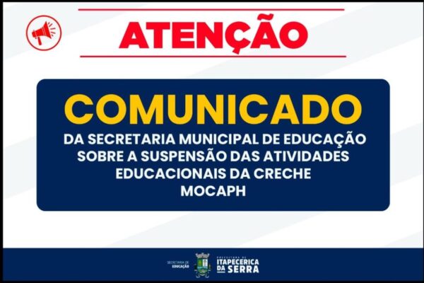 Secretaria de Educação suspende Creche MOCAPH por decisão judicial em Itapecerica da Serra