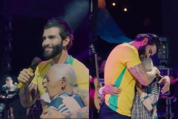 Gusttavo Lima homenageia mãe em show no São João