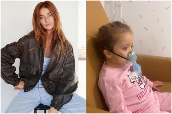 Cintia Dicker leva filha Aurora ao hospital