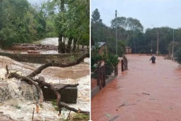 Temporais bloqueiam rodovias e desalojam famílias no RS