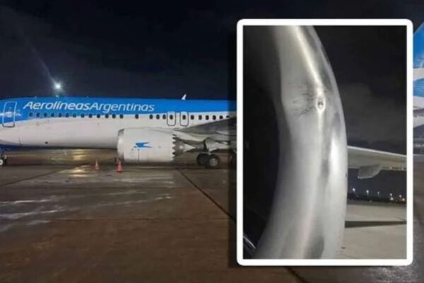 Drone atinge motor de avião da Aerolíneas Argentinas